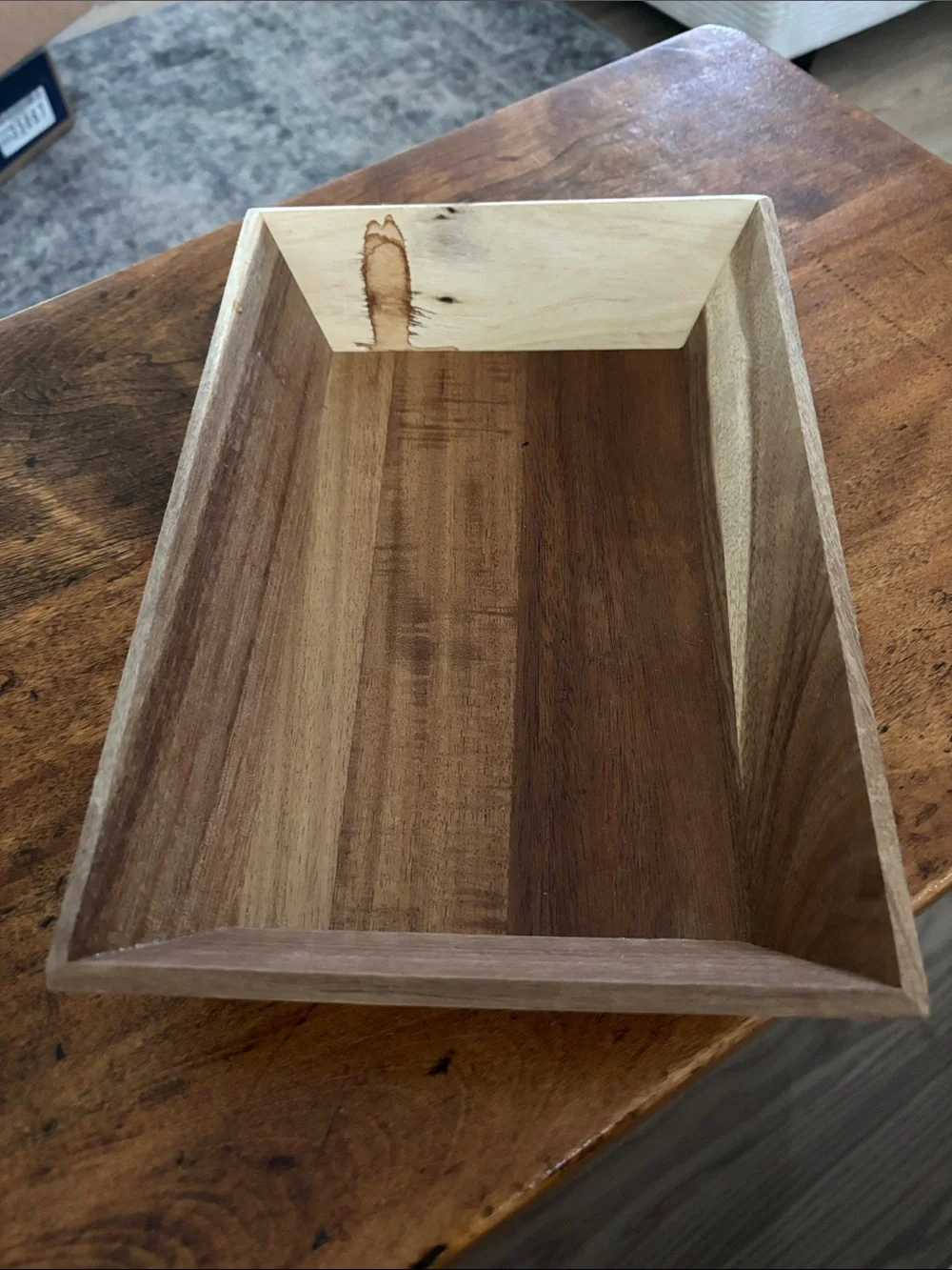 Rustic Farmhouse Natural Wood Tray Brown Wooden Organizer Cottagecore